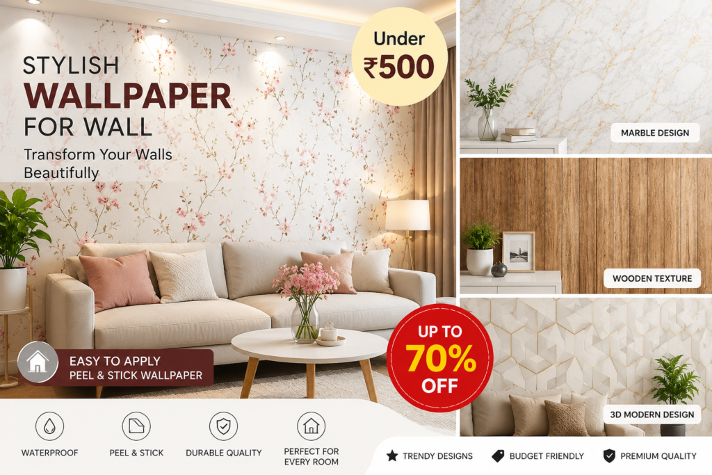 Stylish wallpaper for wall under 500 home decor deals
