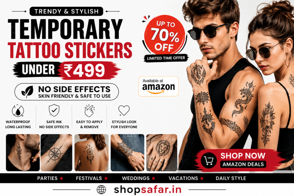 Artificial body tattoo stickers under ₹499 with no side effects